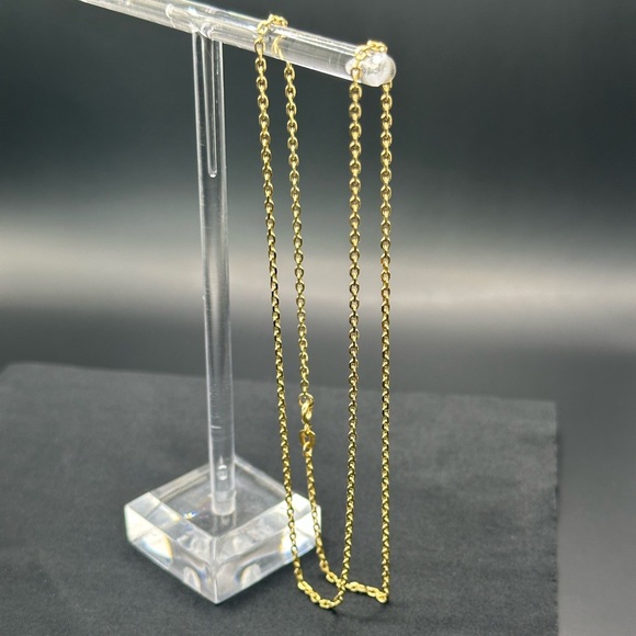 24” 1.7mm. Solid 14K Yellow Gold D/C Forzentina Chain Necklace - Picture 3 of 17